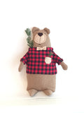 Brown Bear BOBO in Red Plaid