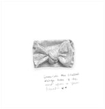 cashmere cotton jersey bow headband for baby heather grey