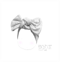 cashmere cotton jersey bow headband for baby heather grey