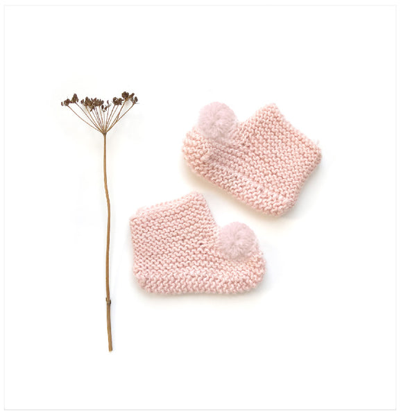 Alpaca Baby Booties I Blush pink