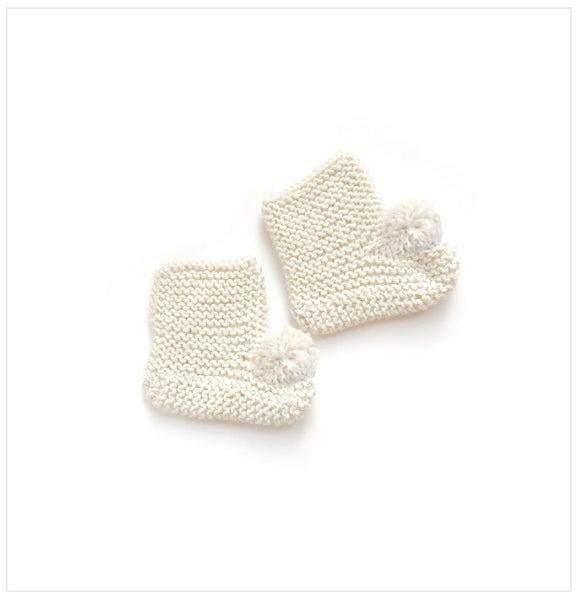 Alpaca Baby Booties I Cream color